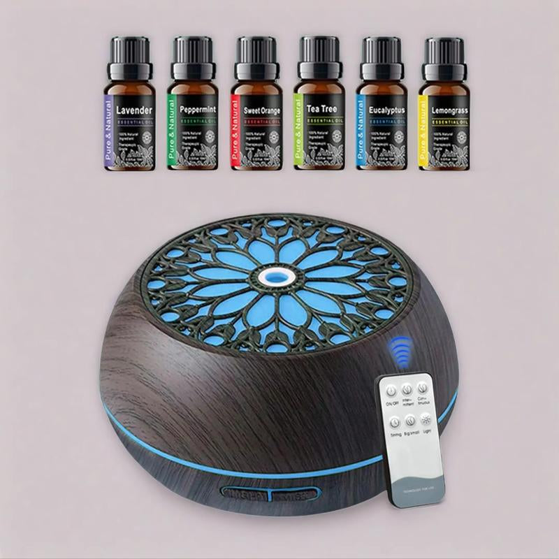 550Ml Smart Diffuser with 6 Oils App Remote, Custom Timer & RGB Lighting for Modern Home Decor Air Purifier Essential Oil Aroma Diffuser D Is Ff User Aroma Diffuser Humidifier Aromatherapy Oil Wood Grain Design round Household