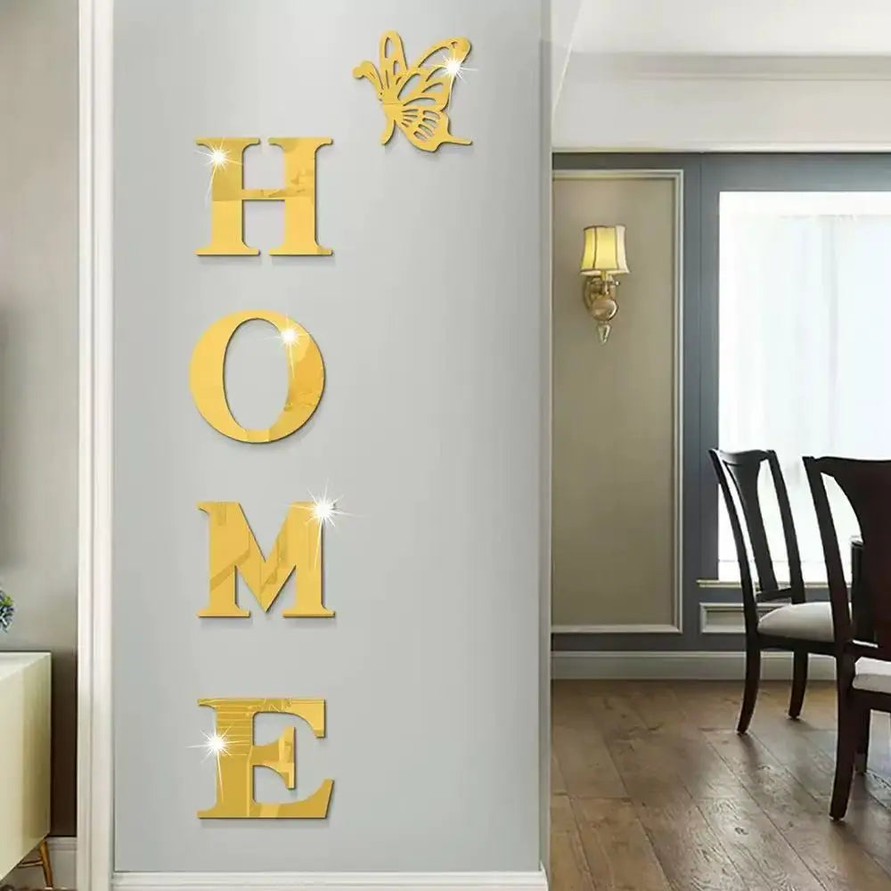 Home Logo 3D Wall Mirror