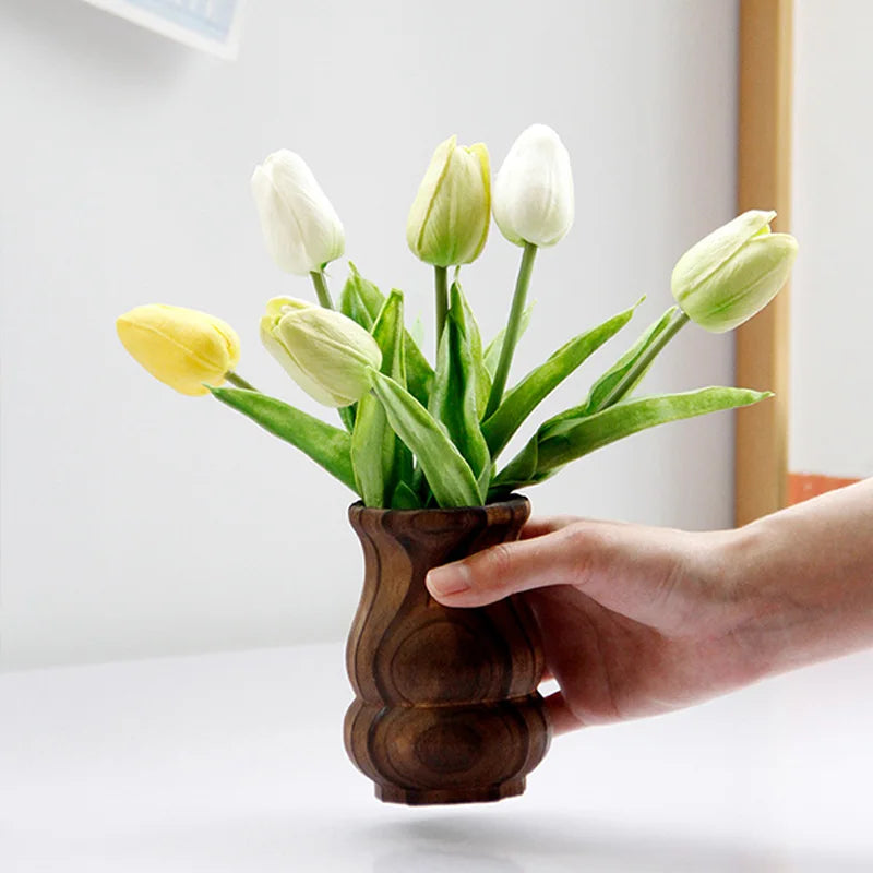 Retro Wooden Vase