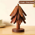 Tree Shape Wooden Trivet Set