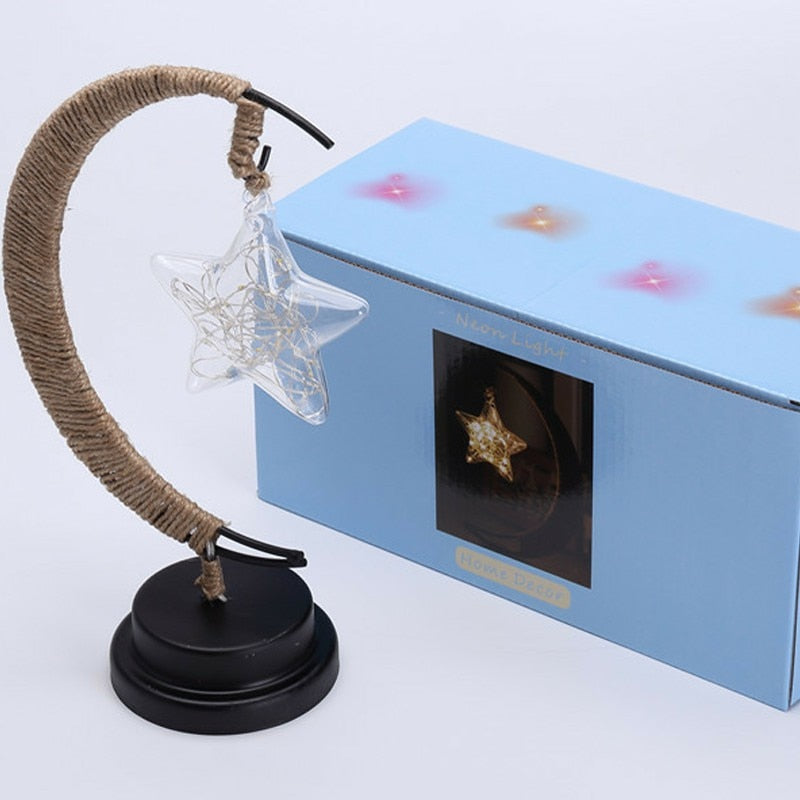 Rattan Moon Lamp