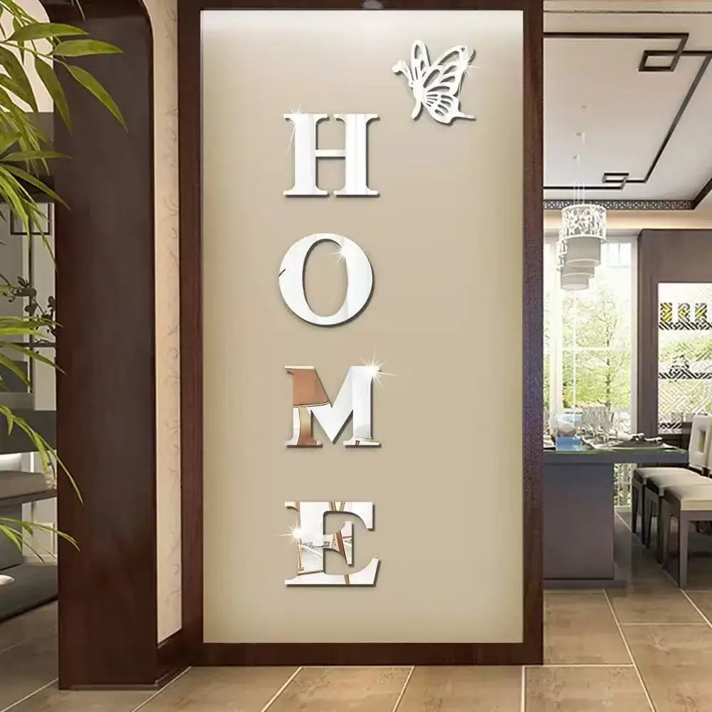 Home Logo 3D Wall Mirror