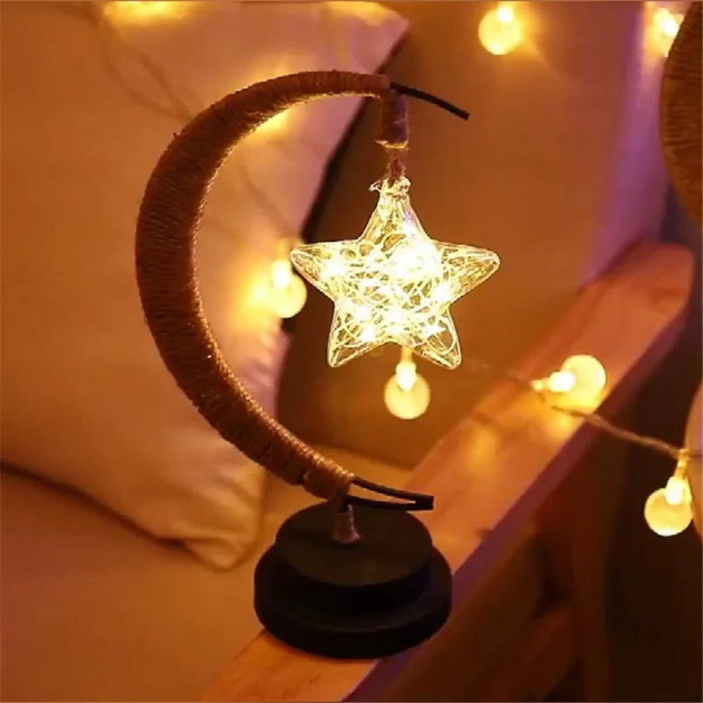 Rattan Moon Lamp