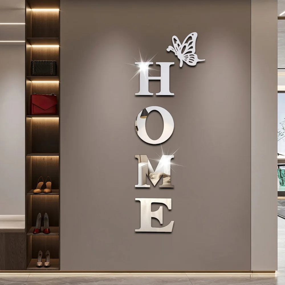 Home Logo 3D Wall Mirror
