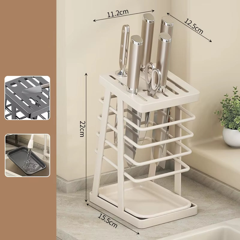 Stainless Steel Knife Holder With Tray