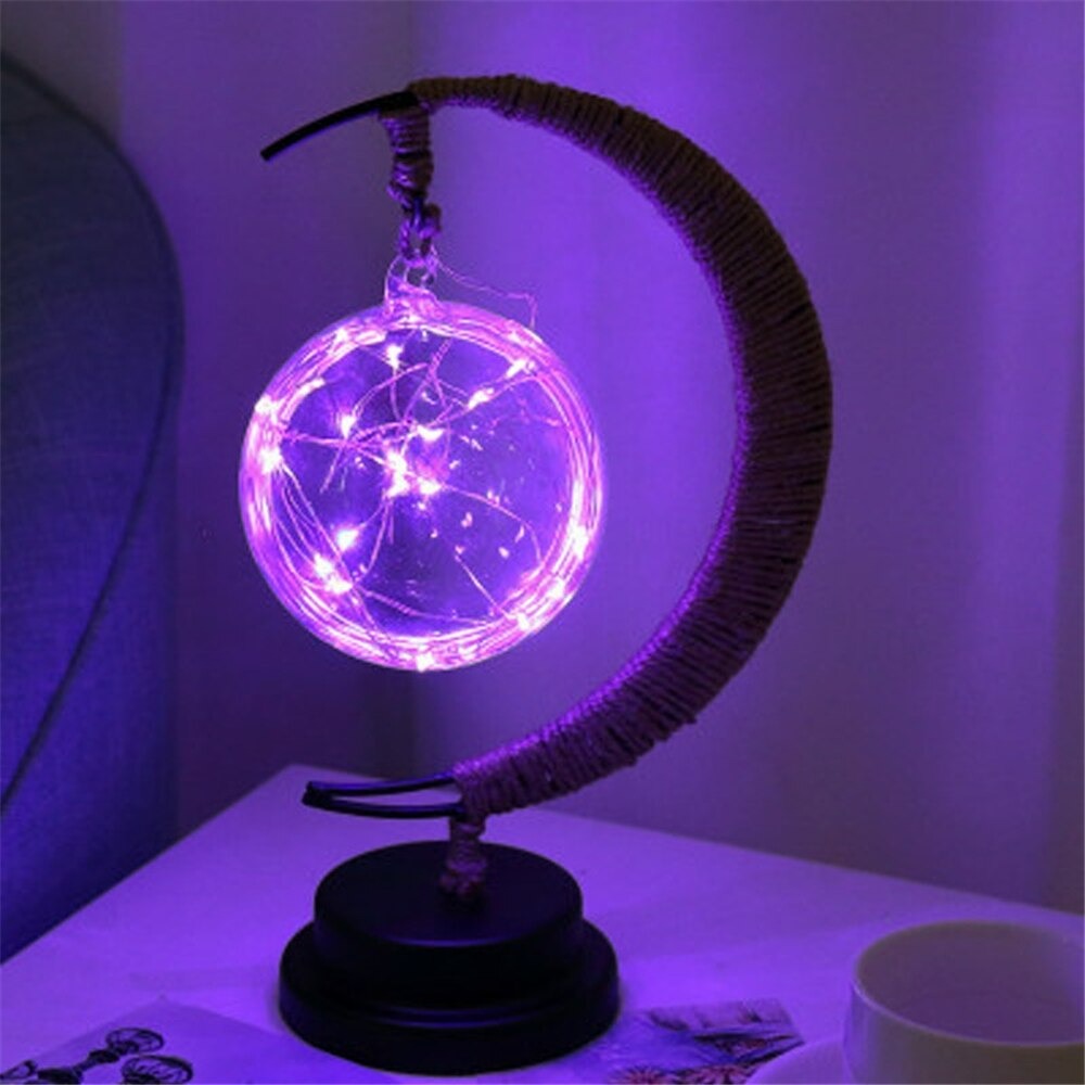 Rattan Moon Lamp