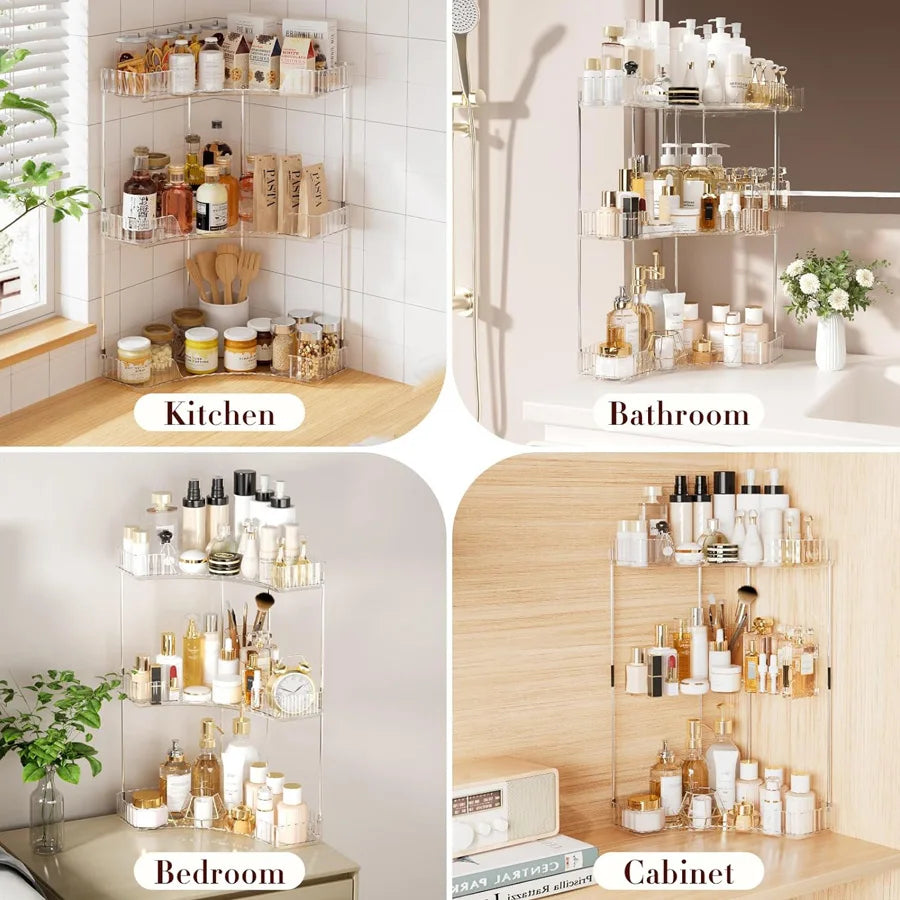 Three-Tier Corner Bathroom Rack
