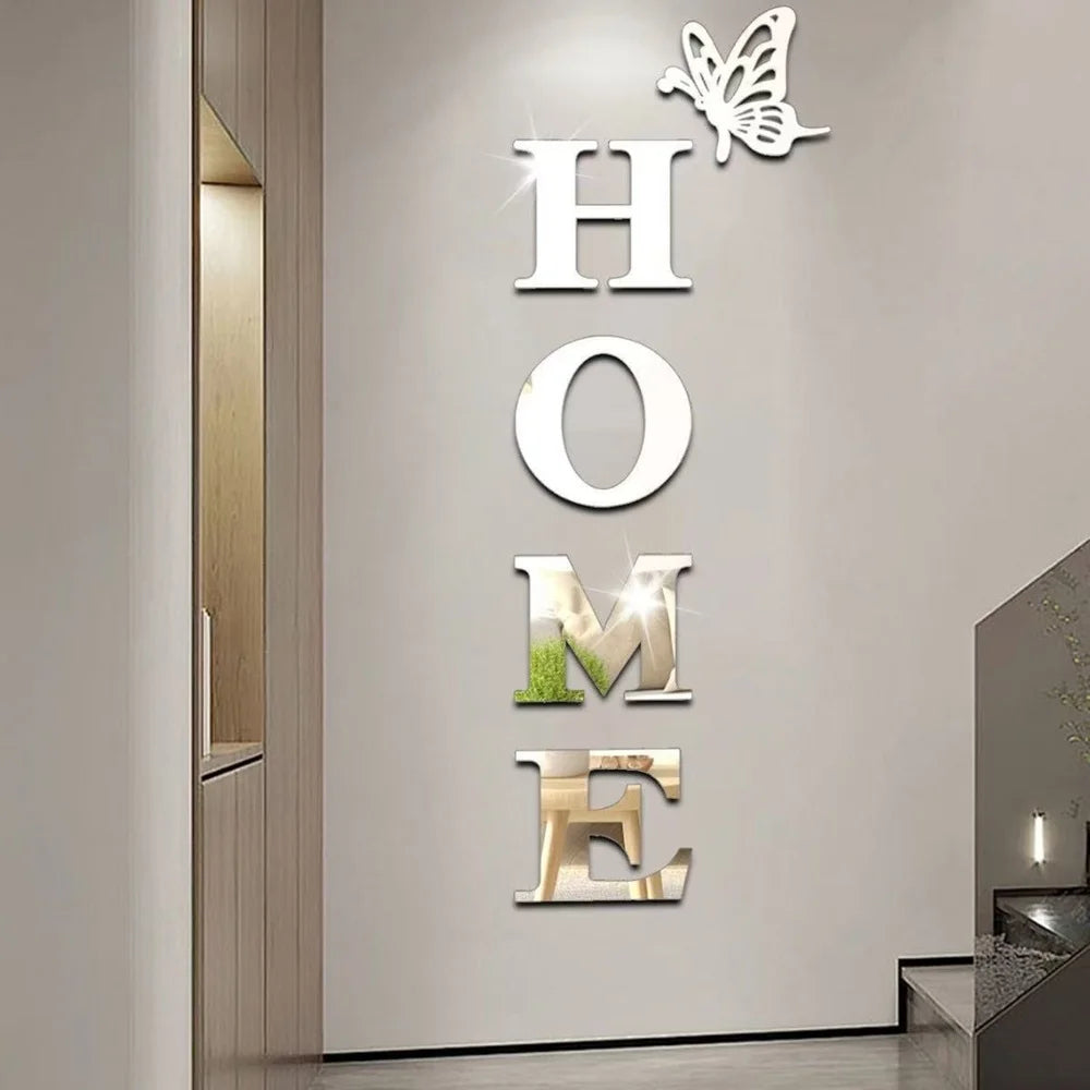 Home Logo 3D Wall Mirror