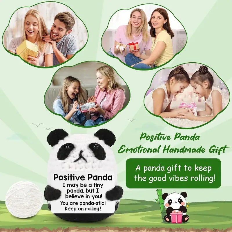 Creative Funny Handmade Crochet Emotional Support Dolls with Positive Energy Card