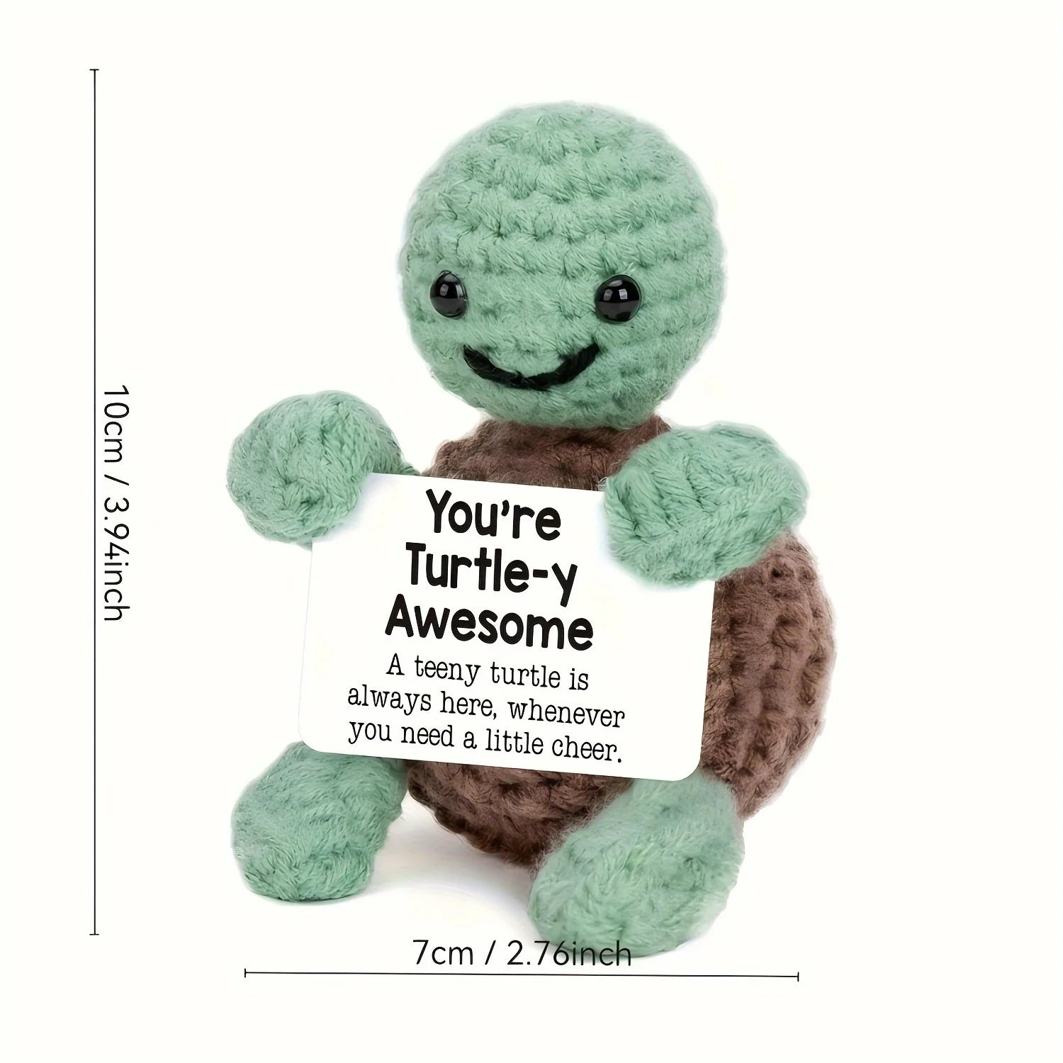 Creative Funny Handmade Crochet Emotional Support Dolls with Positive Energy Card