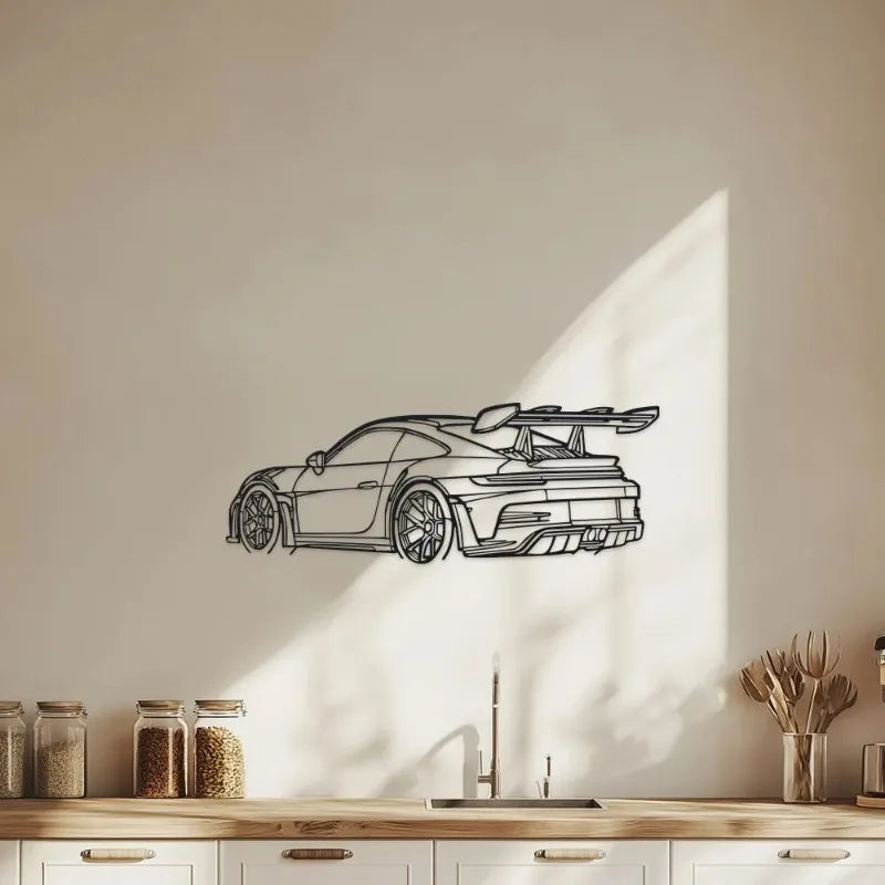 Car Metal Wall Art Porshe Gt3Rs (992)