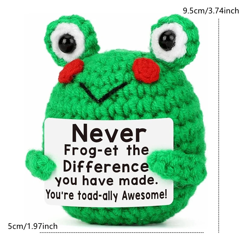 Creative Funny Handmade Crochet Emotional Support Dolls with Positive Energy Card