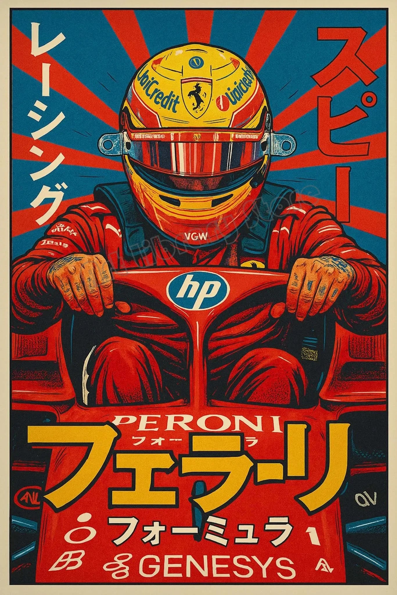 Vintage Japanese Style Monaco F1 Racing Iconic Motorsport Poster
