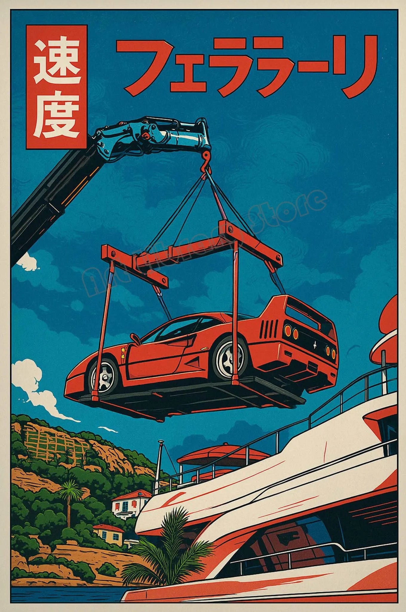 Vintage Japanese Style Monaco F1 Racing Iconic Motorsport Poster