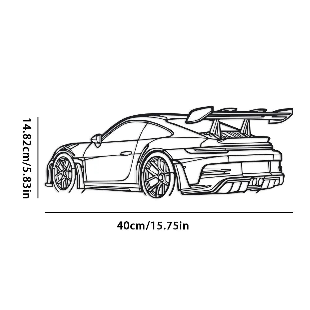 Car Metal Wall Art Porshe Gt3Rs (992)