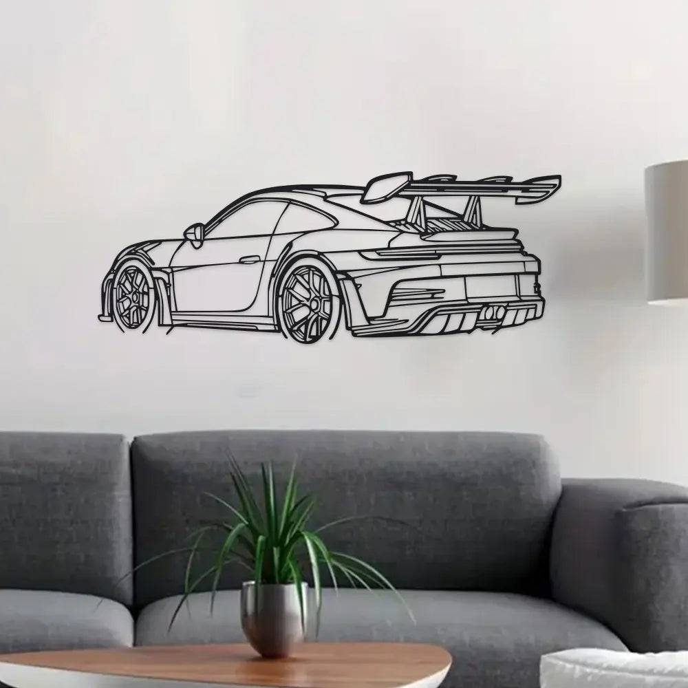 Car Metal Wall Art Porshe Gt3Rs (992)