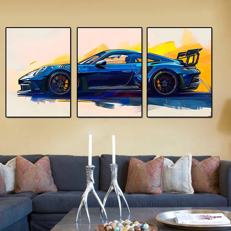 3Pcs Porsche GT3RS (992) Posters