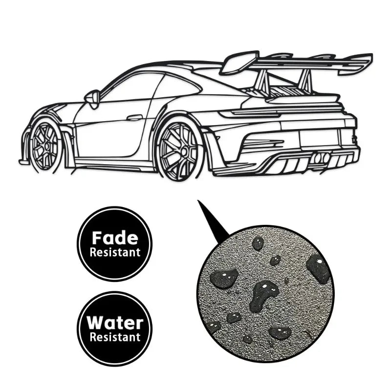 Car Metal Wall Art Porshe Gt3Rs (992)