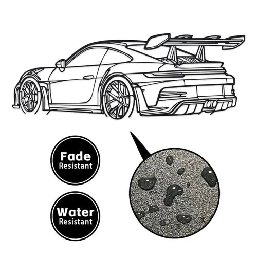 Car Metal Wall Art Porshe Gt3Rs (992)