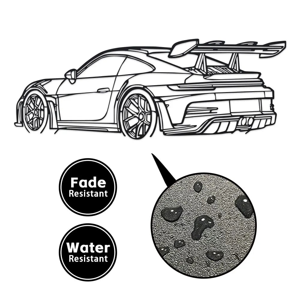 Car Metal Wall Art Porshe Gt3Rs (992)