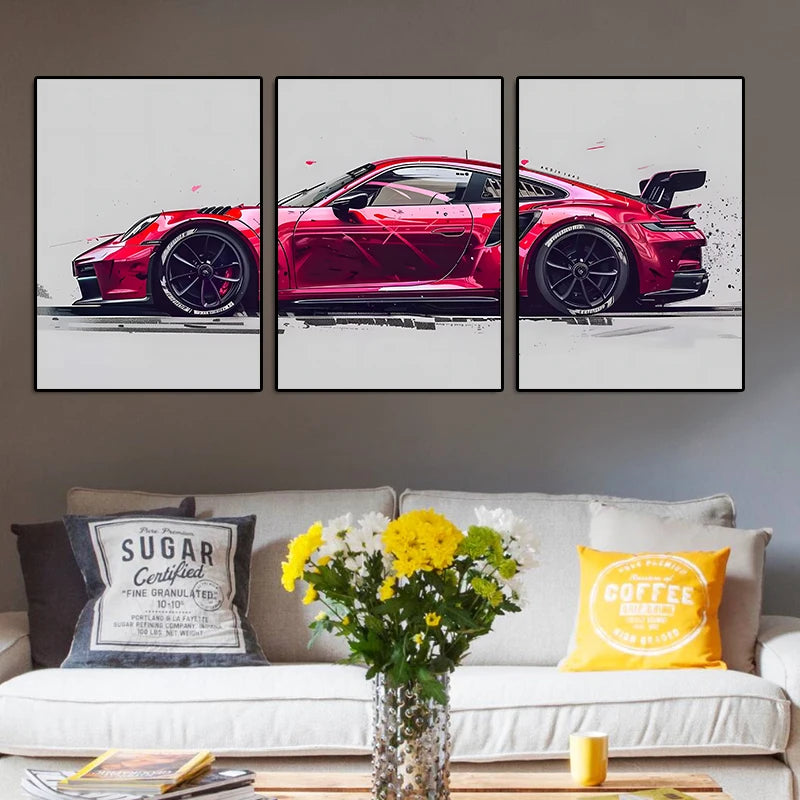 3Pcs Porsche GT3RS (992) Posters