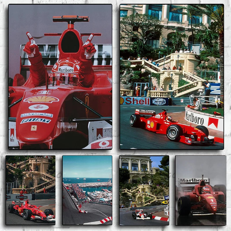 Motorsport Racing Track & Race Cars Poster