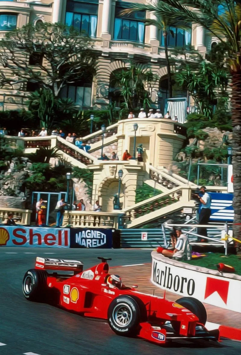 Motorsport Racing Track & Race Cars Poster
