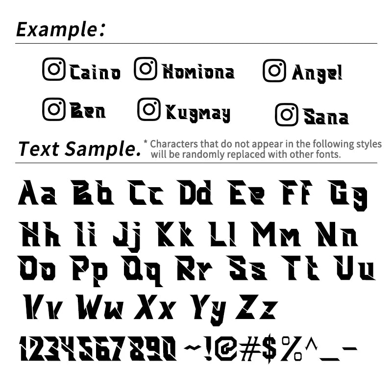 1PC Custom Instagram User Name