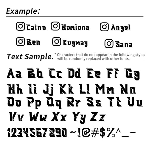 1PC Custom Instagram User Name
