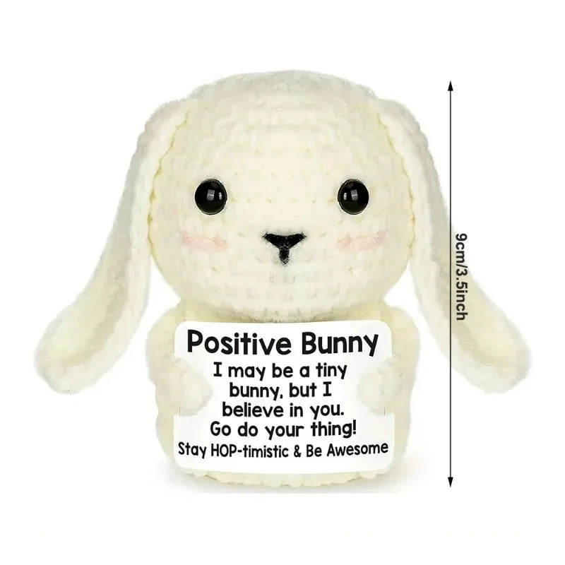 Creative Funny Handmade Crochet Emotional Support Dolls with Positive Energy Card
