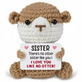 Creative Funny Handmade Crochet Emotional Support Dolls with Positive Energy Card