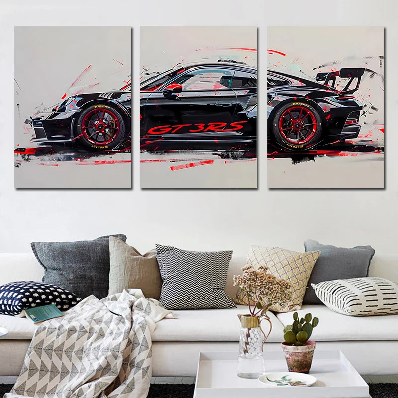 3Pcs Porsche GT3RS (992) Posters