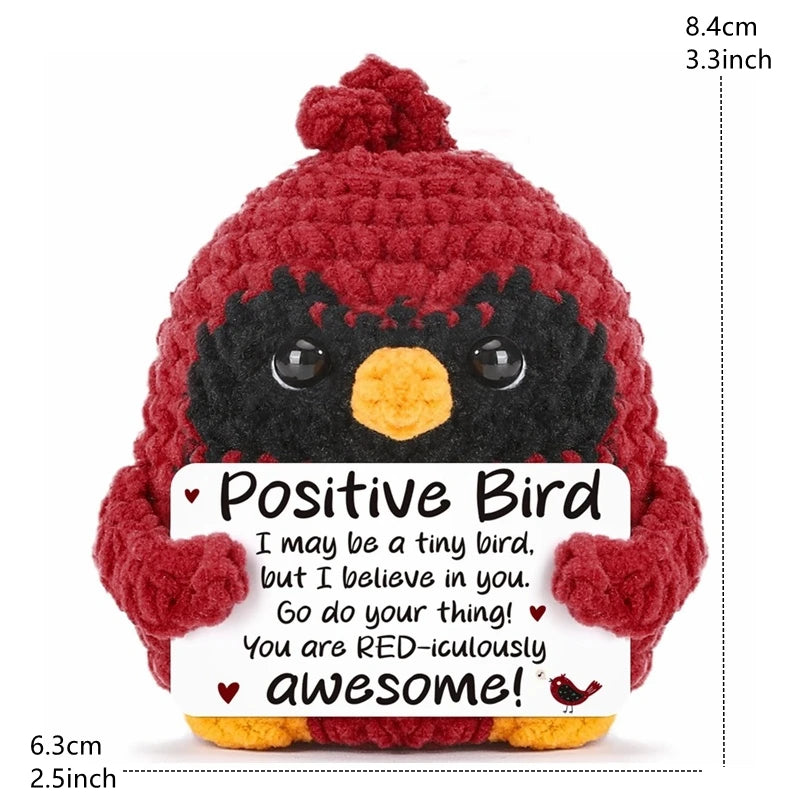 Creative Funny Handmade Crochet Emotional Support Dolls with Positive Energy Card