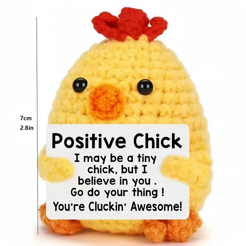 Creative Funny Handmade Crochet Emotional Support Dolls with Positive Energy Card