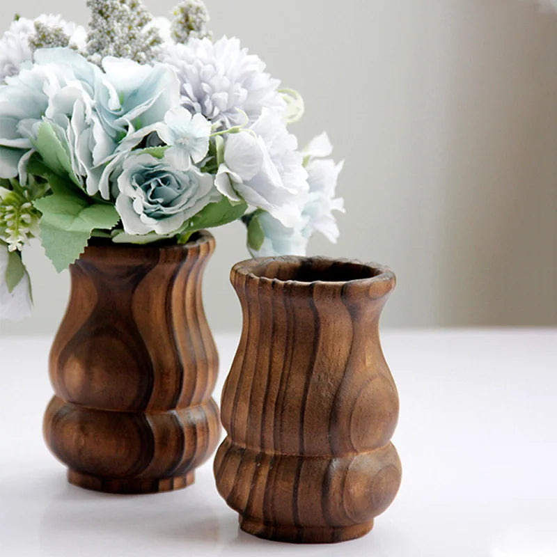 Retro Wooden Vase