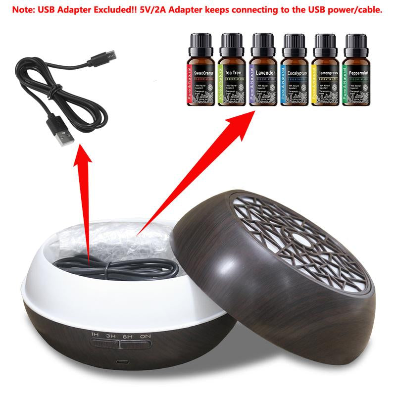 550Ml Smart Diffuser with 6 Oils App Remote, Custom Timer & RGB Lighting for Modern Home Decor Air Purifier Essential Oil Aroma Diffuser D Is Ff User Aroma Diffuser Humidifier Aromatherapy Oil Wood Grain Design round Household