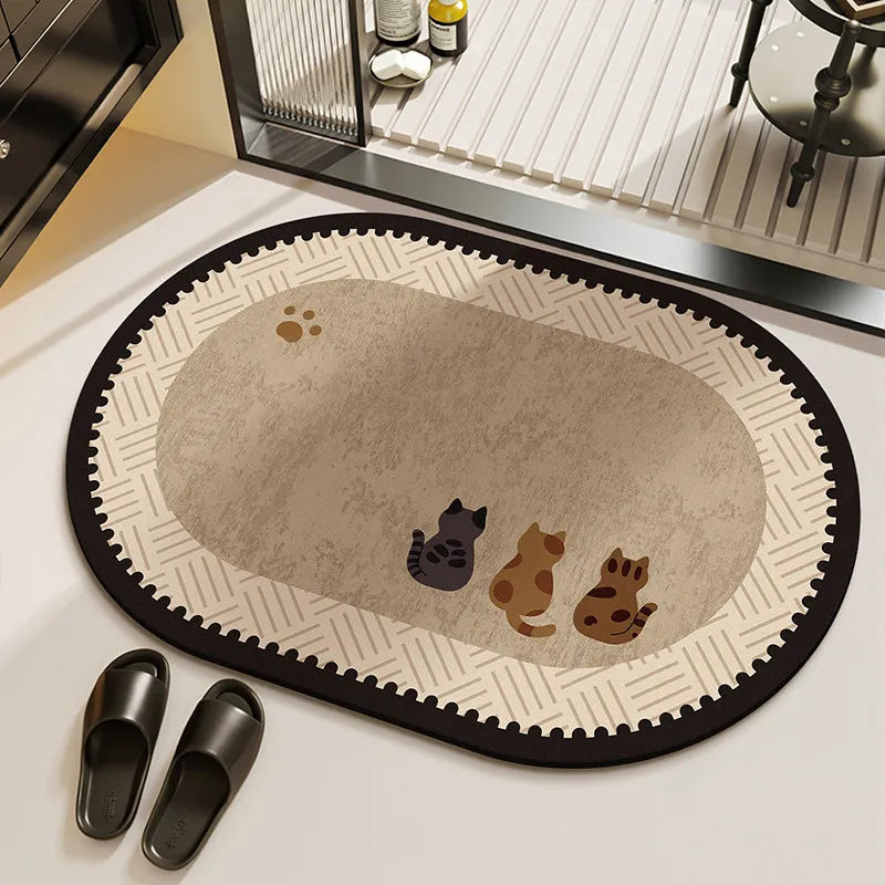 Retro Wave Edge Bathroom Mat
