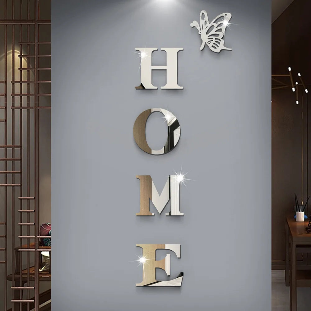 Home Logo 3D Wall Mirror