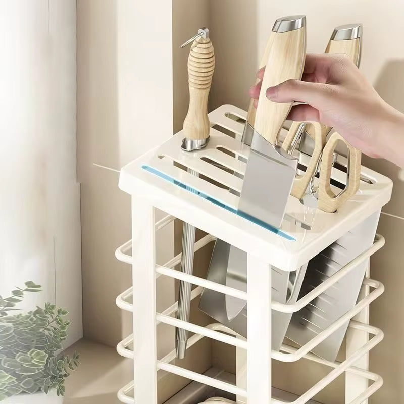 Stainless Steel Knife Holder With Tray