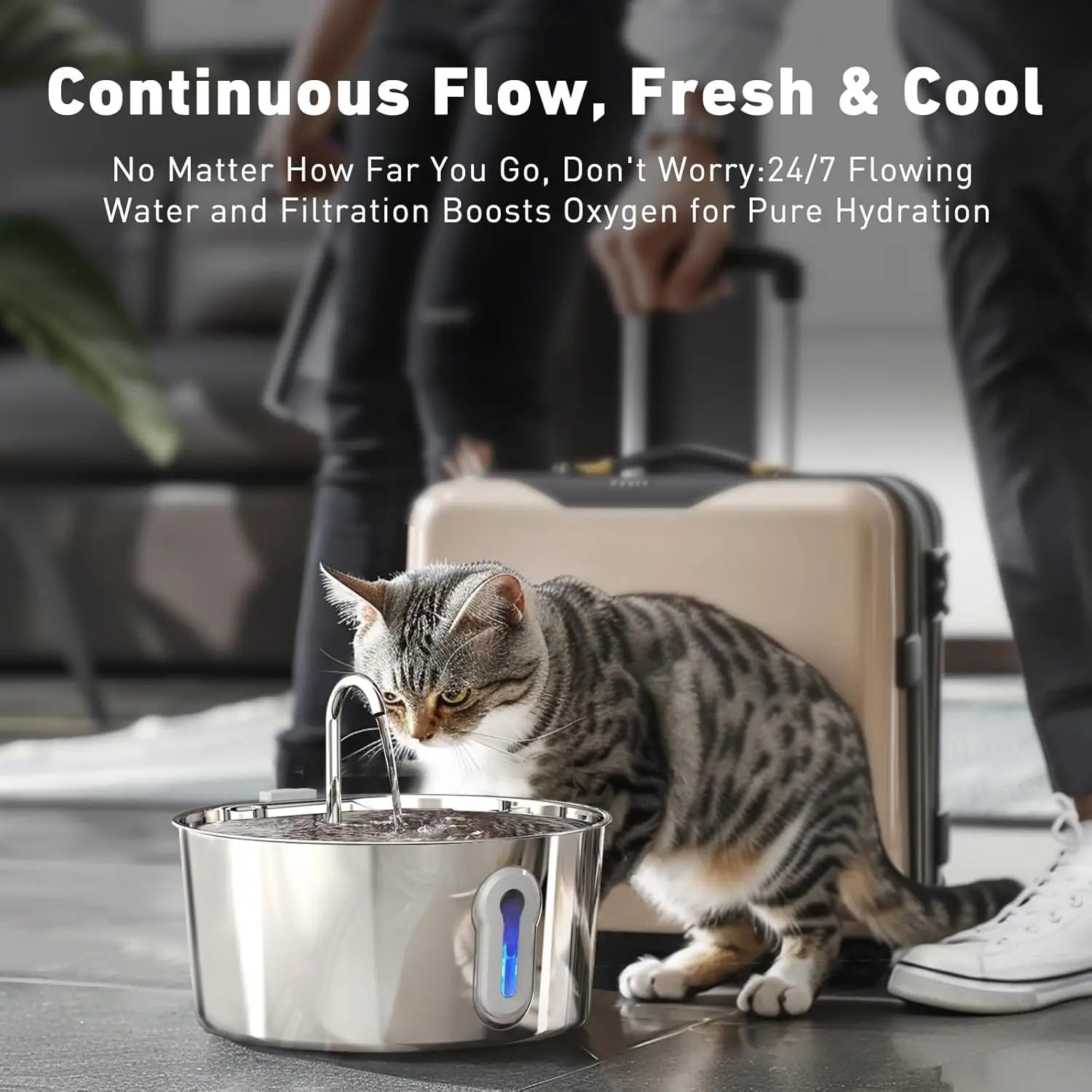 4L Pets Metal Water Fountain
