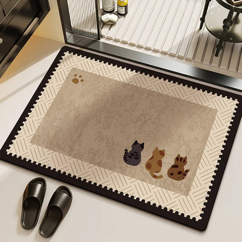 Retro Wave Edge Bathroom Mat