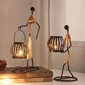 Nordic Metal Candle Holder Sculpture
