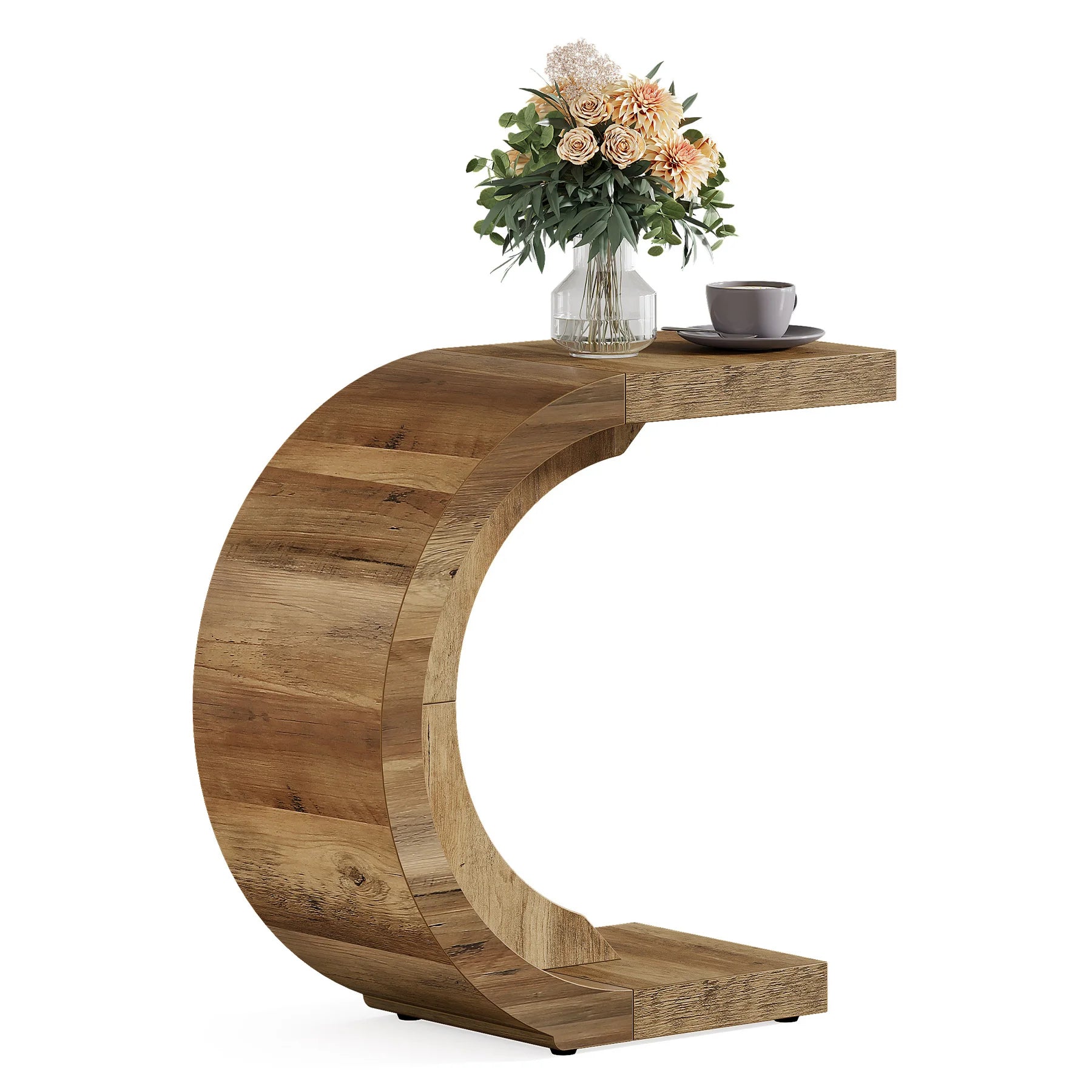C-Shaped End Wooden Table