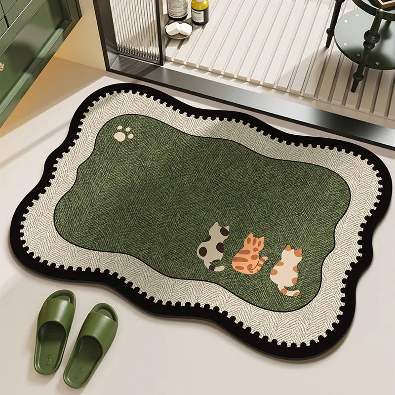 Retro Wave Edge Bathroom Mat